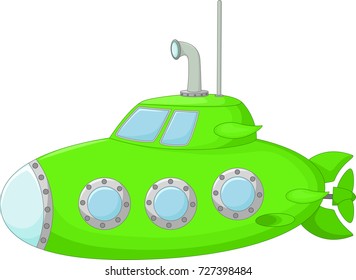 green submarine cartoon