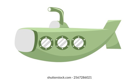 Green submarine. Cute aircraft illustration. Submarine illustration. Aircraft submarine. Submarine illustration. Torpedo. Underseas boat. Submersible. Ship. Warship. U boat.