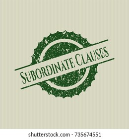 Green Subordinate Clauses distress rubber seal with grunge texture