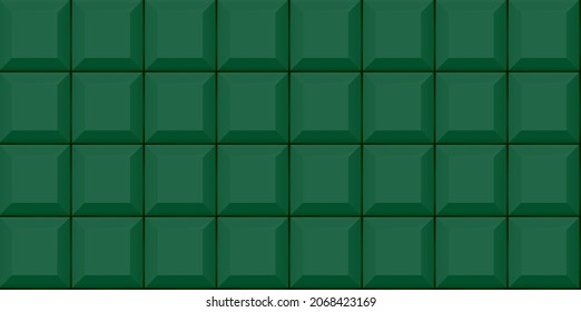 Patrón transparente de baldosas de Green Subway. Pared con textura de ladrillo. Diseño de fondo geométrico vectorial