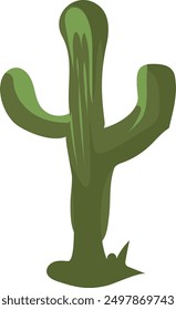 Green succulent color icon. Growing desert plant