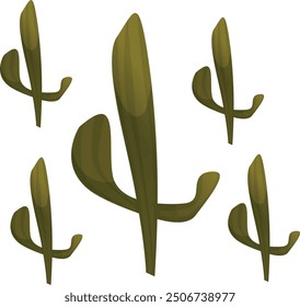 Green succulent color icon Growing desert plant isolated on white background