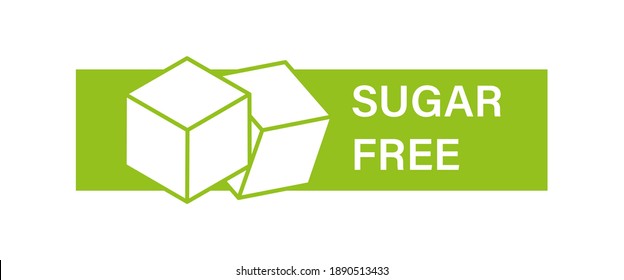 Green sugar free logo on white background in flat style. Organic food vector illustration 