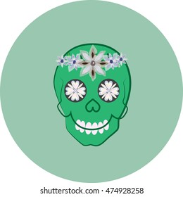 Green Sugar Skull