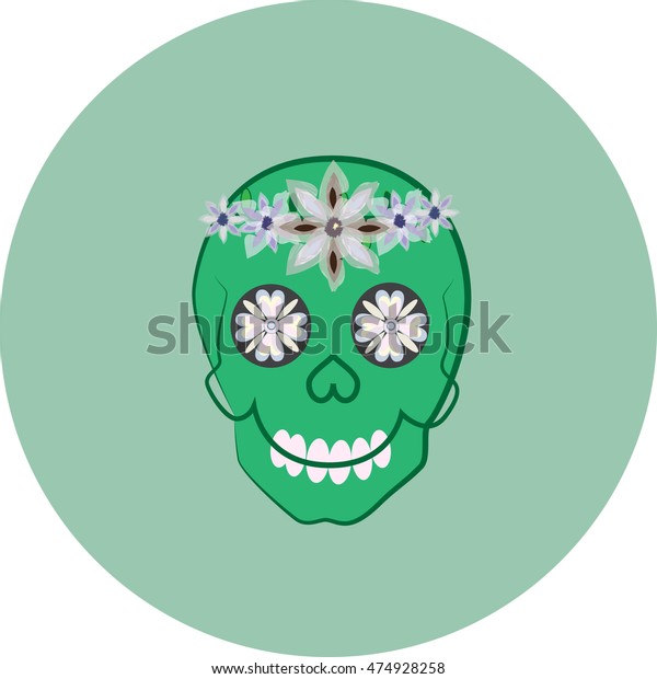 Green Sugar Skull Stock Vector (Royalty Free) 474928258 | Shutterstock