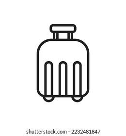 Green Suitcase Outline Icon Vector Illustration