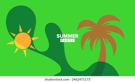 diseño de fondo de verano verde. Ilustración vectorial. diseño hd, folleto, cartel, Anuncio, Plantilla de tarjeta de felicitación.