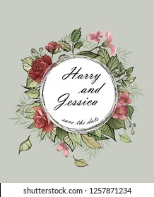 Green summer background. Vector floral background. plant card