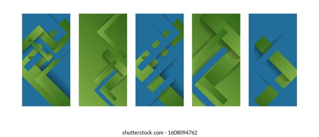 Green summer banners backgrounds set colors. Beautiful summer time cards, posters, flyers, party invitations