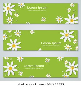 Green summer banners vector collection