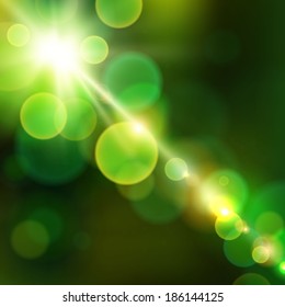 green summer bokeh background