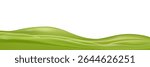 Green Summer Field Landscape Vector: Abstract 3D Realistic Cartoon Green Hills with Smooth Curves on White Background, Ideal for Nature Themes and Outdoor Concepts