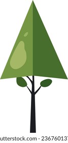 Green summer forest tree flat vector icon.