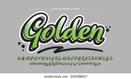 Green Summer Handwritten Cursive Artistic Font Typography