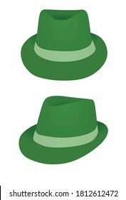 Sombrero verde de verano. ilustración vectorial