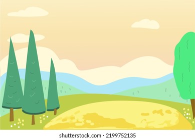 Green summer landscape. Background scene.