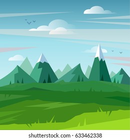 Green Nature Forest Landscape Scenery Banner Stock Vector (Royalty Free ...