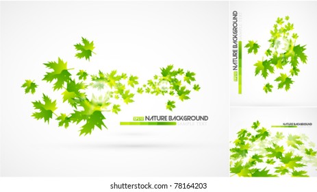 Green summer leaves abstract background