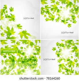 Green summer leaves abstract background