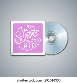 Green summer lettering element on white background. Its summer time 