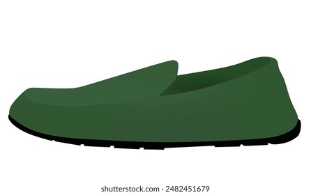 Green summer loafer. vector illustration