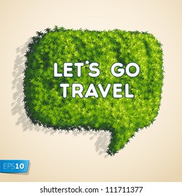 Green summer speech bubble, vector Eps10 illustration.