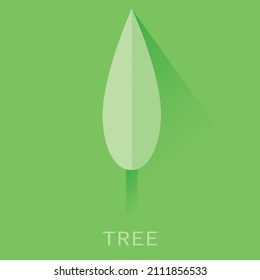 Green summer tree flat icon. Nature symbol in minimalist style.