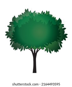 Green summer Tree. Vector Isolated illustration.