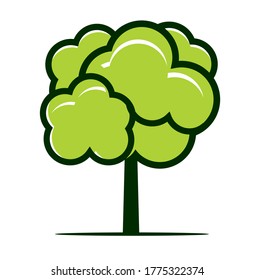 Grüner Sommerbaum. Vektorgrafik und Piktogramm. Pflanzen Sie in Garden. EPS-Datei
