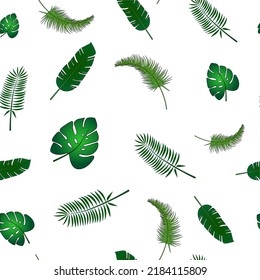 Green summer tropical pattern with montesera