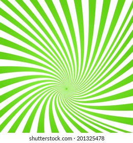 Green summer twisted ray pattern background - vector version