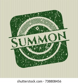 Green Summon distress rubber seal with grunge texture