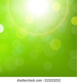 Green Sun Background Bokeh Gradient Mesh Stock Vector (Royalty Free ...