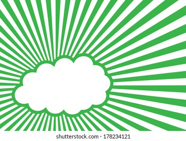 Green Sun Burst Effect with Speech Bubble for Text. Vector