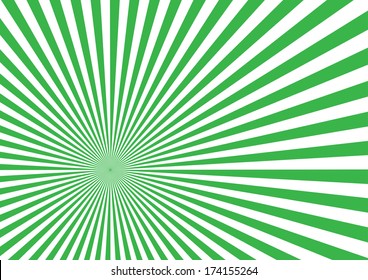 Green Sun Burst Effect. Vector