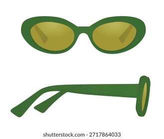 Gafas de sol verdes. Ilustración vectorial