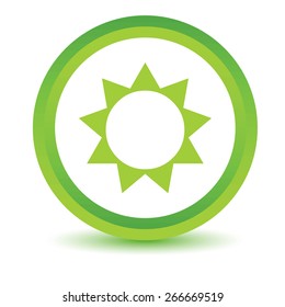 Green Sun icon on a white background. Vector illustration
