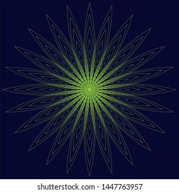 green sun mandala vector abstract
