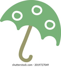 Guarda-sol verde, ilustração, vetor em um fundo branco.