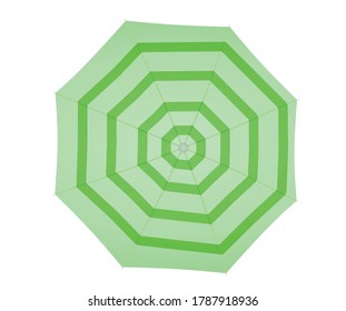 Green sun umbrella. vector illustration