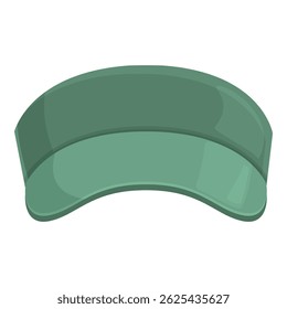 Green sun visor protecting eyes from sunlight, isolated on white background
