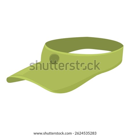 Green sun visor protecting its wearer from sunlight during summer activities like tennis or golf