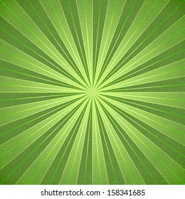 Green sunbeam blank background. Abstract sunburst with noise effect texture. Empty retro empty vintage abstract backdrop. Template swatch in square format. Vector illustration design element 10 eps