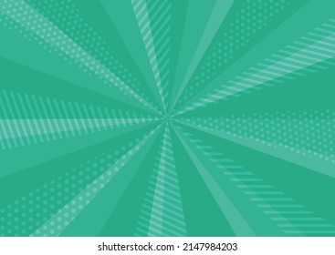 green sunburst background  with dots and stripes