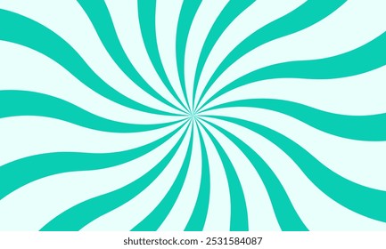 Green Sunburst background. Radial Spiral Background with Comic Retro Rays. Perfect for Creating Banners, Posters, Advertising and Graphic Designs, Ideal for Vintage and Retro-Themed Projects