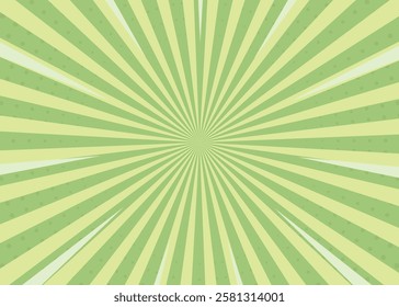 Green sunburst effect background with halftone. Vector background. Suitable for templates, sale banners, events, ads, web and pages