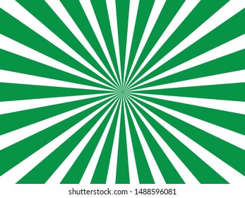 Green Sunburst Pattern Background. Rays. Radial. Abstract. Retro. Vintage. Vector Illustration