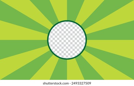 Green Sunburst Pattern Background with transparent center