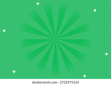 Fondo radial verde Sunburst con rayos de luz | Imprimible A4 - Alta calidad