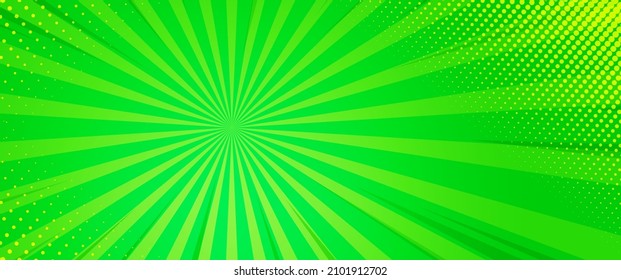 Textura verde de la explosión solar. Antecedentes abstractos. Ilustración vectorial.
